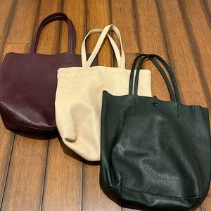 3 leather tote bags!